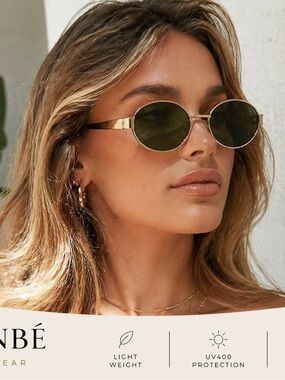 Banbé Oval Sunglasses – Gold/Green New